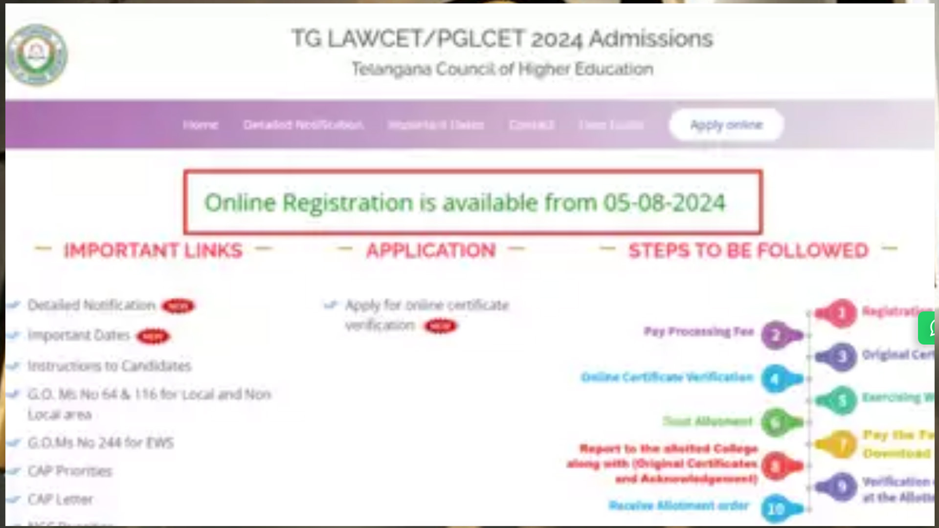 TS LAWCET Counselling schedule released: Registration begins August 5, check details here